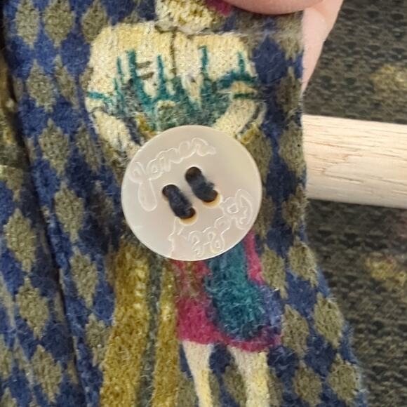 Vintage Bobby Jones Golfer Themed Golf Polo Shirt Sz M Made in Italy Blue Beige - Picture 7 of 8